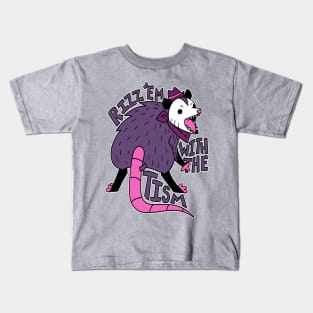 Autism Rizz Em With The Tism Autistic Possum Kids T-Shirt